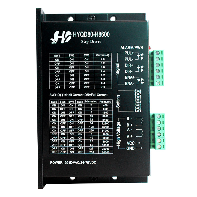 86步進(jìn)電機(jī)驅(qū)動(dòng)器7A輸出256細(xì)分70V高電壓 HYQD